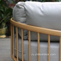 Открытый патио алюминиевый деревянный садовый диван